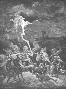 Gustave Dore - 094. Elijah Destroys the Messengers of Ahaziah | Гюстав Доре