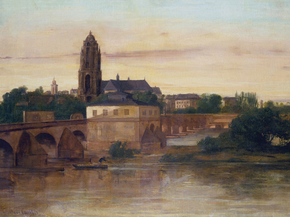 Gustave Courbet | Гюстав Курбе - Вид на Франкфурт-на-Майне со Старым мостом