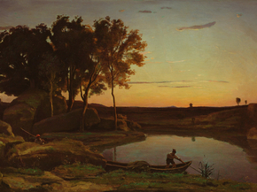 Camille Corot - Landscape with Lake and Boatman | Камиль Коро Camille Corot - Landscape with Lake and Boatman | Камиль Коро