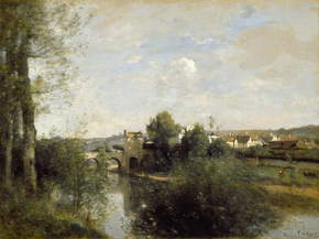 Camille Corot - Seine and Old Bridge at Limay | Камиль Коро