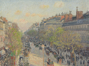 Camille Pissarro - Boulevard Montmartre, Twilight | Камиль Писсарро