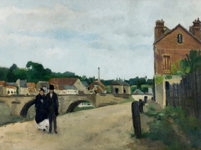 Camille Pissarro - The Chemin l'Ecluse and the Pontoise Bridge | Камиль Писсарро