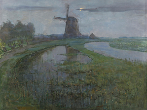 Piet Mondriaan - Oostzijdse molen aan het Gein bij maanlicht | Пит Мондриан Piet Mondriaan - Oostzijdse molen aan het Gein bij maanlicht | Пит Мондриан