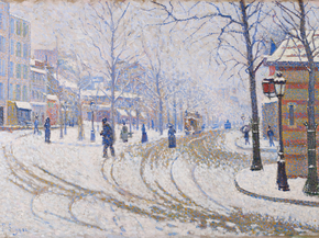 Paul Signac - Snow, Boulevard de Clichy, Paris | Поль Синьяк