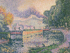 Paul Signac - The Tugboat, Canal in Samois | Поль Синьяк