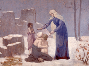 Pierre Cecile Puvis de Chavannes - Study for The Charity | Пьер Сесиль Пюви де Шаванн