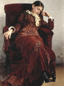 Репин Илья Ефимович - Отдых. Портрет В.А.Репина, 1882