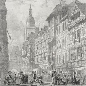 Richard Parkes Bonington - Rue du Gros Horloge, Rouen | Ричард Паркс Бонингтон