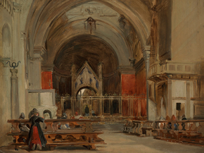 Richard Parkes Bonington - The Interior of Sant' Ambrogio, Milan | Ричард Паркс Бонингтон