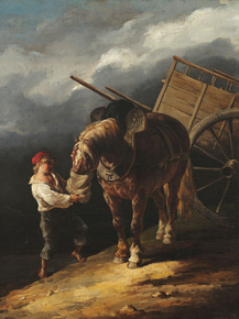 Theodore Gericault - Boy Giving Oats to an Unhitched Horse | Теодор Жерико