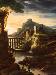 Theodore Gericault - Evening Landscape with an Aqueduct | Теодор Жерико