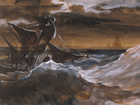 Theodore Gericault - Sailboat on a Raging Sea | Теодор Жерико