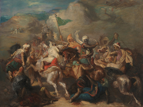 Theodore Chasseriau - Battle of Arab Horsemen Around a Standard | Теодор Шассерио