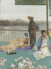 James Whistler - Variations in Flesh Colour and Green - The Balcony | Джеймс Уистлер