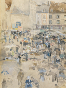 James Whistler - Variations in Violet and Grey Market Place, Dieppe | Джеймс Уистлер