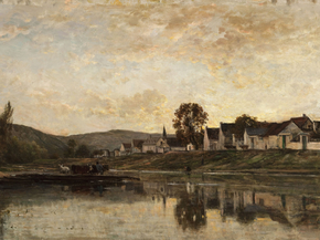 Charles-Francois Daubigny - Ferry-Boat near Bonnieres-sur-Seine | Шарль-Франсуа Добиньи