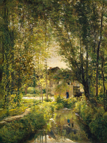 Charles-Francois Daubigny - Landscape with a Sunlit Stream | Шарль-Франсуа Добиньи