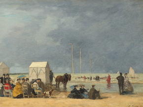 Eugene-Louis Boudin - Bathing Time at Deauville | Эжен Буден