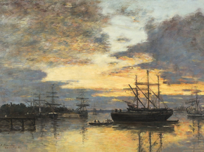 Eugene-Louis Boudin - Bordeaux, In the Harbor | Эжен Буден