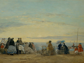 Eugene-Louis Boudin - On the Beach, Sunset | Эжен Буден