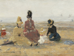 Eugene-Louis Boudin - On the Beach, Trouville | Эжен Буден