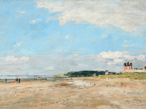 Eugene-Louis Boudin - The Beach at Benerville, Low Tide | Эжен Буден