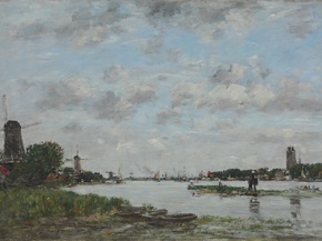 Eugene-Louis Boudin - The Maas near Dordrecht | Эжен Буден Eugene-Louis Boudin - The Maas near Dordrecht | Эжен Буден