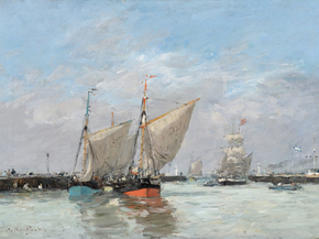 Eugene-Louis Boudin - Trouville, The Jetties, High Tide | Эжен Буден