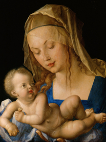 Albrecht Durer | Альбрехт Дюрер - Богородица и ребенок с грушей, 1512