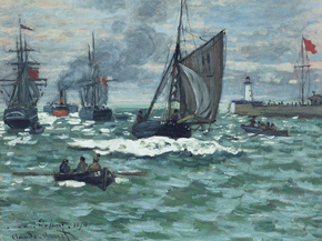 Monet Claude | Клод Моне - Вход в порт Хонфлер, 1870