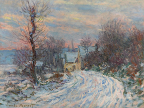 Monet Claude | Клод Моне - Дорога в Живерни зимой, 1885