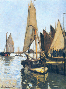 Monet Claude | Клод Моне - Парусные лодки в Онфлер, 1866