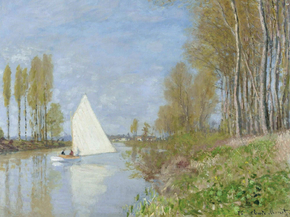 Monet Claude | Клод Моне - Небольшая лодка на маленькой ветке, 1872