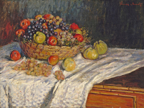 Monet Claude | Клод Моне - Натюрморт с яблоками и виноградом, 1879