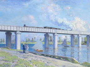 Monet Claude | Клод Моне - Железнодорожный мост в Аргентуиле, 1873