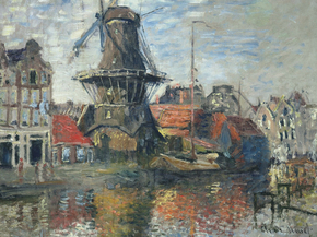 Monet Claude | Клод Моне - Ветряная мельница на канале Онбекенде, 1871