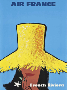 Rene Gruau - Air Franche, French Riviera, 1963 | Рене Грюо