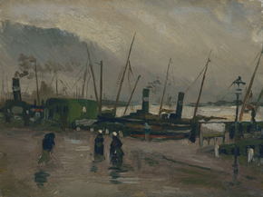 Van Gogh | Ван Гог - Набережная с кораблями в Амстердаме, 1885 Van Gogh | Ван Гог - Набережная с кораблями в Амстердаме, 1885