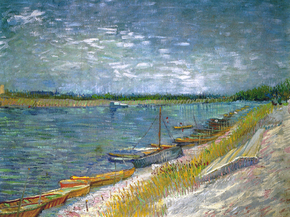 Van Gogh - View of a River with Rowing Boats, 1887 | Ван Гог