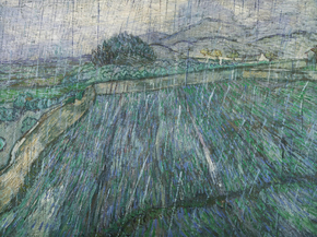 Van Gogh | Ван Гог - Пшеничное поле под дождем, 1889