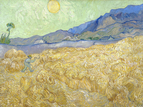 Van Gogh | Ван Гог - Пшеничные поля с жнецом, 1889