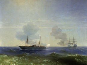Aivazovsky Ivan | Айвазовский Иван - Бой парохода Веста, 1877