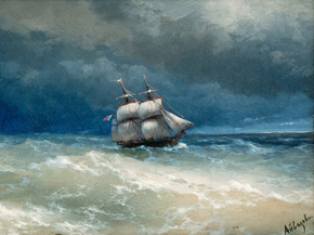 Aivazovsky Ivan | Айвазовский Иван - Вид с берега на штормовое море