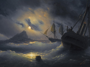 Aivazovsky Ivan | Айвазовский Иван - Гибралтар ночью, 1844