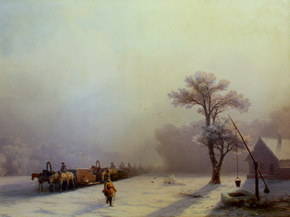 Aivazovsky Ivan | Айвазовский Иван - Зимний обоз в пути, 1867