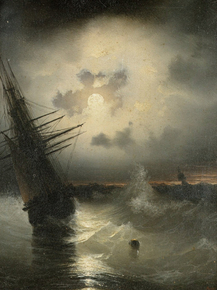 Aivazovsky Ivan | Айвазовский Иван - Корабли в море при луне