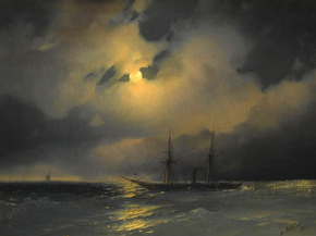 Aivazovsky Ivan | Айвазовский Иван - Плавание при луне, 1853 Aivazovsky Ivan | Айвазовский Иван - Плавание при луне, 1853