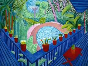 David Hockney - Red Pots In The Garden | Дэвид Хокни