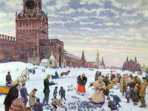 Юон Константин Федорович - Кормление голубей