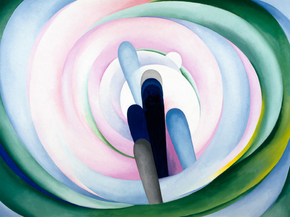 O'Keeffe Georgia - Grey Blue and Black, Pink Circle | О'Кифф Джорджия